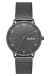 SKAGEN RIIS 3-HAND QUARTZ LEATHER OR MESH STRAP WATCH, 40MM