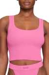 Skims Cotton Rib Tank In Pink