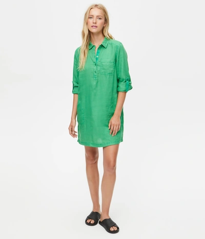 Michael Stars Eleanor Linen Shirt Dress In Dark Voltage