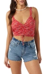 O'NEILL KIKO DITSY FLORAL RUCHED CROP TANK