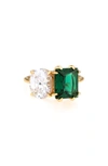 Ettika Cubic Zirconia Statement Ring In Green