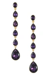 ETTIKA TEARDROP CRYSTAL LINEAR EARRINGS