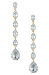 ETTIKA ETTIKA TEARDROP CRYSTAL LINEAR EARRINGS