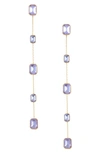 ETTIKA ETTIKA BAGUETTE CRYSTAL LINEAR DROP EARRINGS