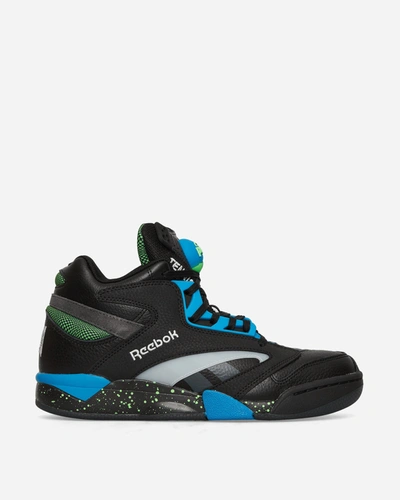 Reebok Men's Shaq Victory Pump Basketball Shoes In Core Black/energy Blue/solar Lime