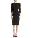 Theory Varetta Admiral Crepe Sheath Dress, Black In Black