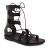 JERUSALEM SANDALS Women'S Leather Gladiator Lace Up Sandal in Black