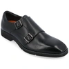 Thomas & Vine Men's Artemis Chisel Toe Double Monk Strap Dress Shoes In Black