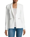 Veronica Beard Core Scuba Schoolboy Jacket In White