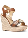 MICHAEL MICHAEL KORS Rory Womens Faux Leather Slingback Wedge Sandals