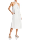 ANINE BING WOMENS TWIST-NECK MIDI HALTER DRESS
