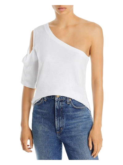 Lna Clothing Womens Cotton Asymmetric T-shirt In White