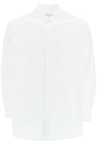Yohji Yamamoto Classic Cotton Shirt With Pocket In White