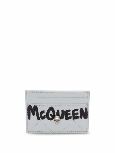 Alexander Mcqueen Quilted Logo Cardholder In White