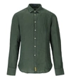 Bd Baggies B-d Baggies Brad Military Green Linen Shirt In Green
