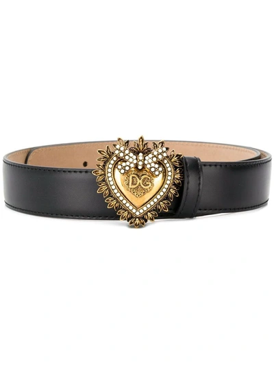 Dolce & Gabbana Sacred Heart Belt Accessories In Black