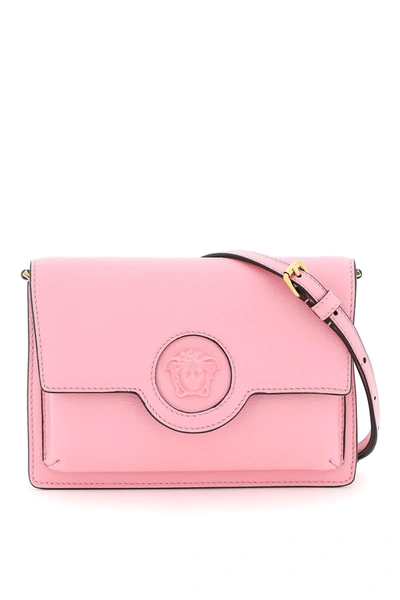 Versace Medusa Head Leather Crossbody Bag In Pink