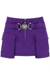 Versace Medusa Satin Cargo Miniskirt