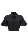 DSQUARED2 CROPPED COTTON SHIRT