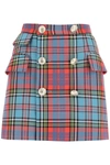 Vivienne Westwood Cut Off Wool Twill Tartan Mini Skirt