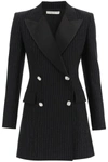 Alessandra Rich Double-breasted Pinstripe Blazer Dress