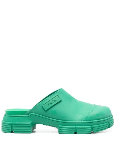 Ganni Woman Mules & Clogs Green Size 8 Rubber