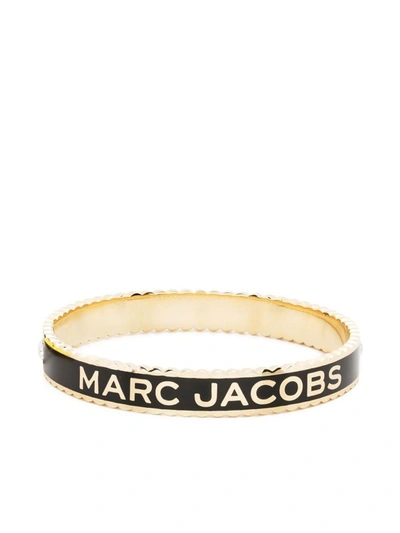 Marc Jacobs The Medallion Logo Detailed Bracelet In Black