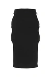Marco Rambaldi High-waisted Stretch Viscose Skirt With Side Buttons In Black