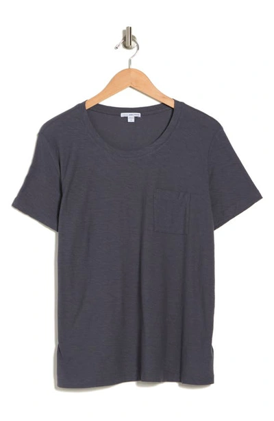 James Perse Crew Neck Pocket T-shirt In Titan