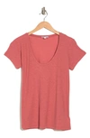 James Perse Deep V-neck T-shirt In Strawberry