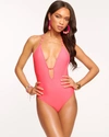 Ramy Brook Kailey Cutout One Piece Swimsuit In Deep Rose