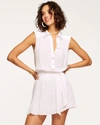 Ramy Brook Peyton Button Front Mini Dress In Ivory