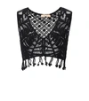 Twinset Black Crochet Top In Black