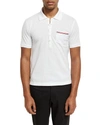 Thom Browne Rwb Trim Jersey Polo Short In White