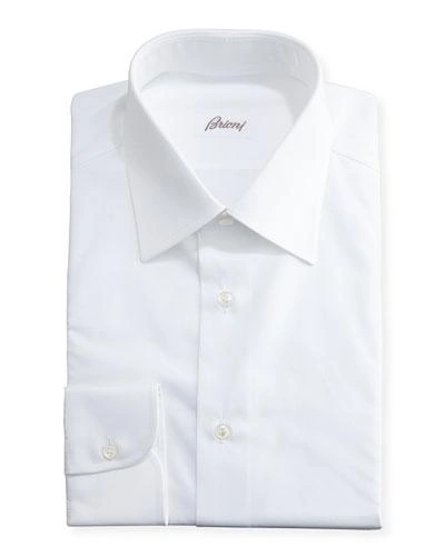 Brioni Wardrobe Essential Solid Dress Shirt, White