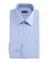 Tom Ford Slim-fit Cutaway-collar Checked Cotton-poplin Shirt In Blue
