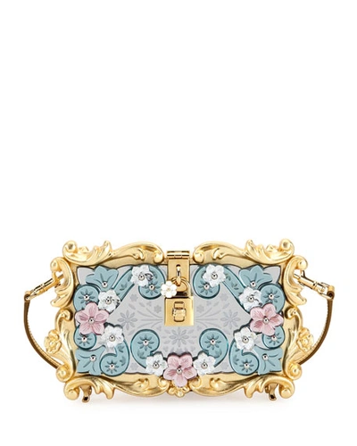 Dolce & Gabbana Mirrored Baroque Dolce Box Bag, Medium Yellow