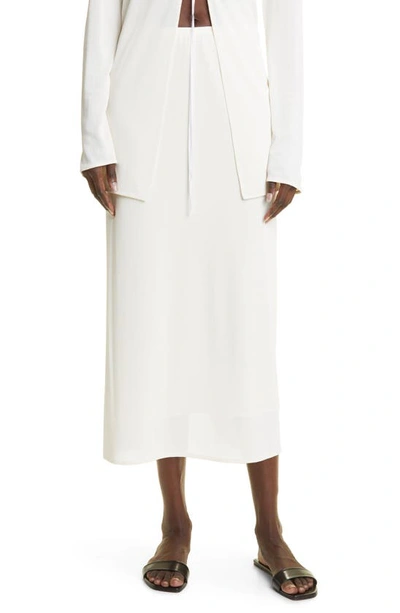 The Row Isidro Ribbed Stretch-jersey Midi Skirt In White