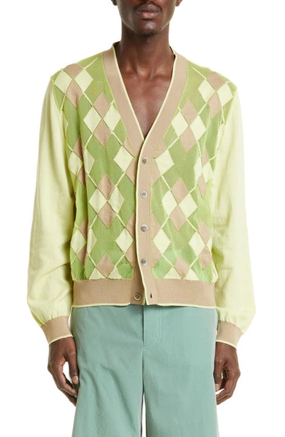 Jacquemus Argyle Long Sleeve Cardigan In Multi-colour