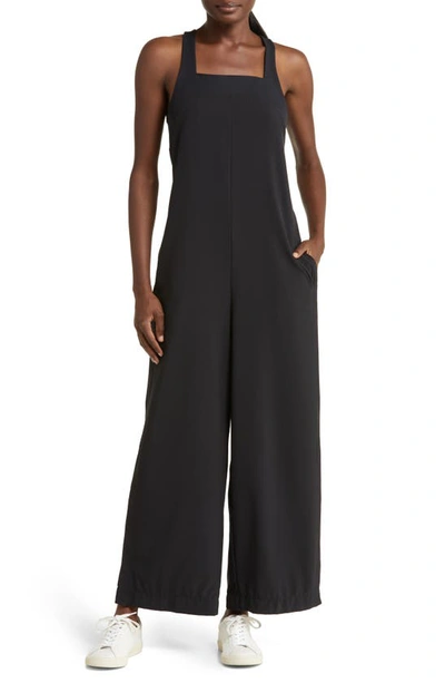 Zella Getaway Relaxed Sleeveless Wide Leg Jumpsuit In Black