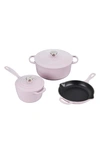 Le Creuset Five Piece Enameled Cast Iron Cookware Set In Shallot