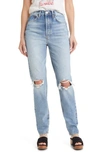 RE/DONE DRAINPIPE RIPPED SUPER HIGH WAIST SKINNY JEANS