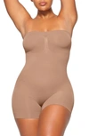 Skims Seamless Sculpt Strapless Shortie Bodysuit In Sienna