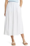 Shop Caslon Linen Midi Skirt In White