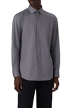 Bugatchi Ooohcotton® Neat Button-up Shirt In Black