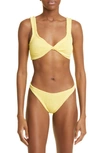 Hunza G Juno Seersucker Bikini In Yellow
