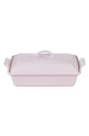 LE CREUSET 4-QUART RECTANGULAR STONEWARE CASSEROLE WITH LID