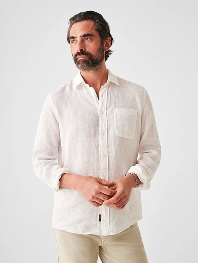 Faherty Laguna Linen Shirt (tall) In White