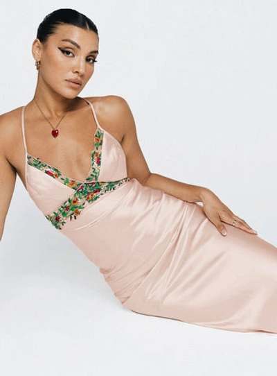 sadelle maxi dress champagne Princess Polly | Dresses | Princess Polly Sadelle Maxi Champagne Dress W  Floral Lace Silky Pink Botanical 6