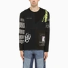 Marine Serre Black Patchwork-effect T-shirt In Black